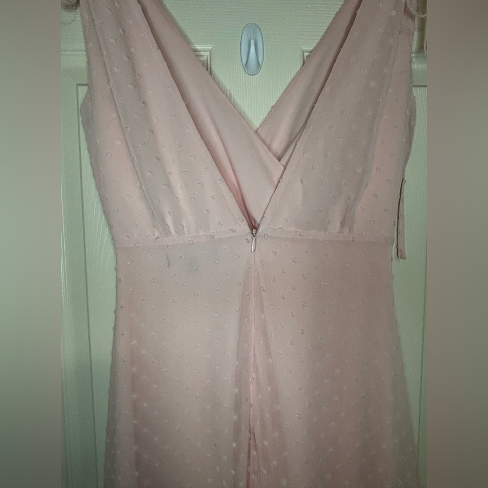 Lulus Pink Chiffon Maxi Dress V‑Neck maxi dress wedding guest - Picture 7 of 13